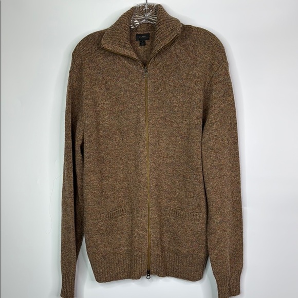 J. Crew Brown Wool Full Zip Sweater - Picture 1 of 10